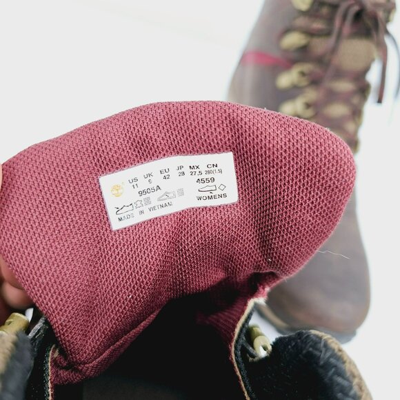 Timberland Womens Norwood Mid Waterproof Boots 11 Brown Leather Hiking Outdoor - Picture 2 of 13